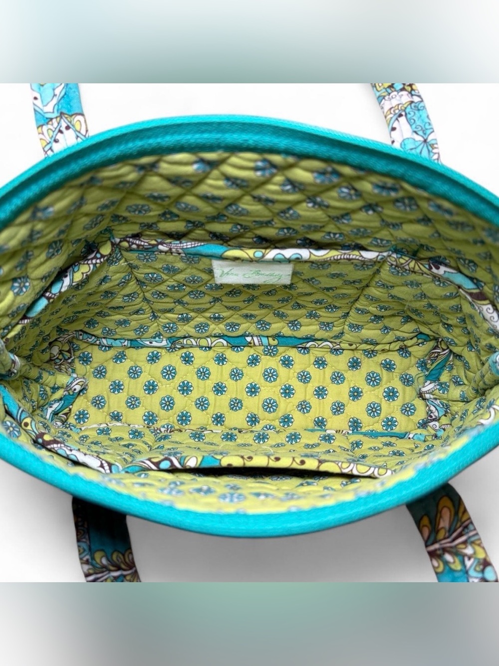 Vintage Y2K Vera Bradley Shoulder Bag Purse in Peacock Paisley Blue Green - Picture 4 of 5